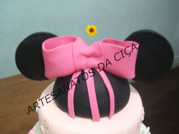 TOPO DE BOLO MINNIE ROSA